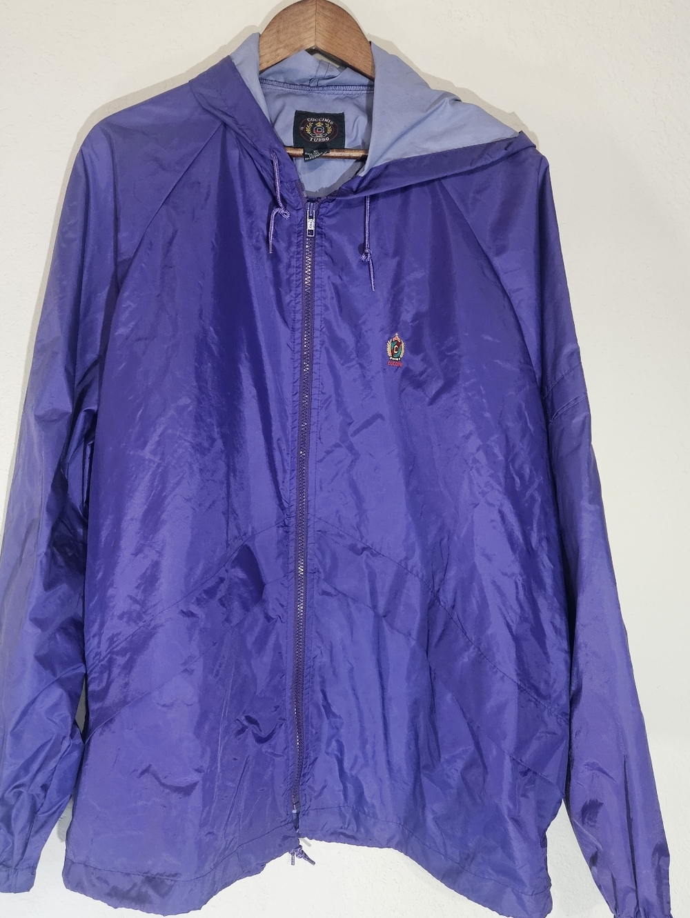 Vintage Cuccini By Turbo Windbreaker Jacket Mens XL Purple Full Zip 90s Style